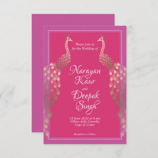 Dubbele gouden pacocks Indiaas Kaart (Voorkant / Achterkant)