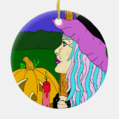 Dubbele Halloween Witches Keepomwille Keramisch Ornament (Achterkant)