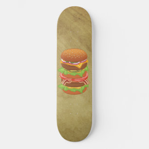 Dubbele hamburger met kaas en bacon skateboard