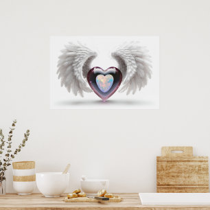 *~*~ Dubbele Hart Engel Vleugels AP78 Opal Poster