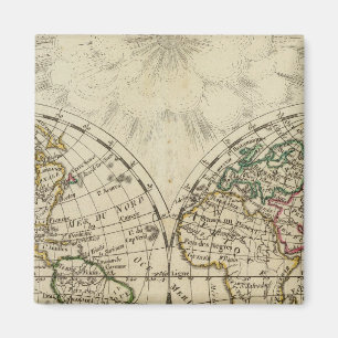 Dubbele hemisphere-kaart magneet