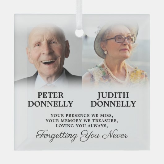 Dubbele herdenkingskerst glas ornament (Voorkant)