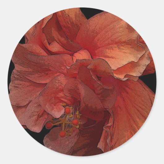 dubbele hibiscus flower sticker (Voorkant)