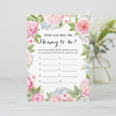 Dubbele kant- 2 Baby shower spelletjes- Hoe oud |  Kaart (Staand voorkant)