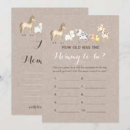 Dubbele kant- 2 Baby shower spelletjes- Hoe oud | Kaart