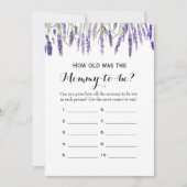 Dubbele kant- 2 Baby shower spelletjes- Hoe oud |  Kaart (Voorkant)