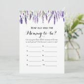 Dubbele kant- 2 Baby shower spelletjes- Hoe oud |  Kaart (Staand voorkant)