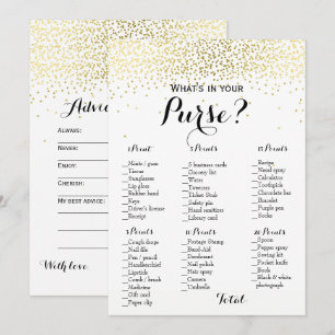Dubbele Kant Gouden Confetti Baby Bruiloft Spellen Kaart