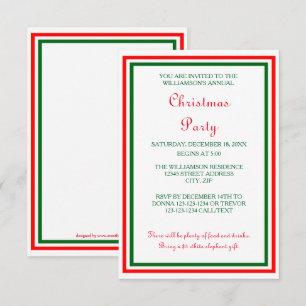 Dubbele kerstversiering -3x5 Kerstfeest uitnodigen Kaart