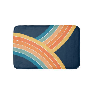 Dubbele kleurrijke retro stijl regenboog badmat