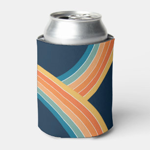 Dubbele kleurrijke retro stijl regenboog blikjeskoeler