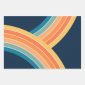 Dubbele kleurrijke retro stijl regenboog inpakpapier vel (Voorkant 2)
