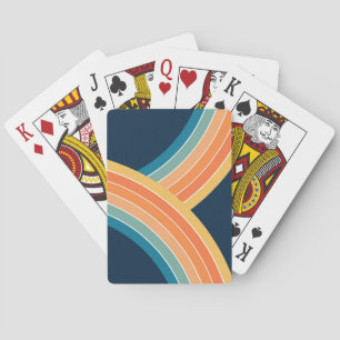 Dubbele kleurrijke retro stijl regenboog pokerkaarten