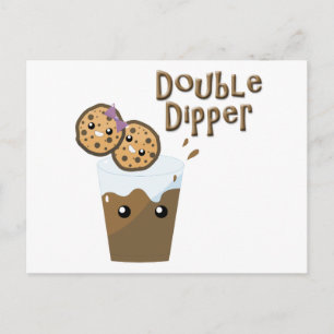 Dubbele koekjes in melk briefkaart
