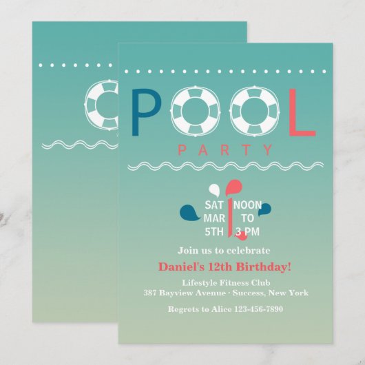 Dubbele Levensbehoud Uitnodiging (Voorkant / Achterkant)