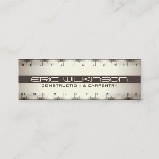 Dubbele liniaalhuls mini visitekaartje (Voorkant)