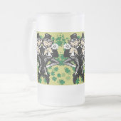 Dubbele Luck Leprechaun Matglas Bierpul (Voorkant links)