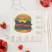 Dubbele luxe hamburger met kaaspapier servetten (Insitu)