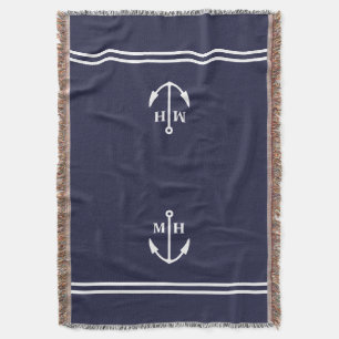 Dubbele Marine Anker Monogram Gooi Deken