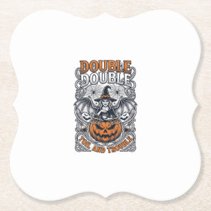 Dubbele Moeite Problemen Heks Pompoen Halloween Sp Kartonnen Onderzetters