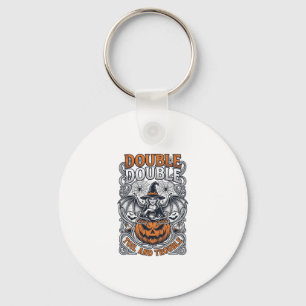 Dubbele Moeite Problemen Heks Pompoen Halloween Sp Sleutelhanger