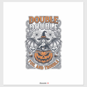 Dubbele Moeite Problemen Heks Pompoen Halloween Sp Sticker