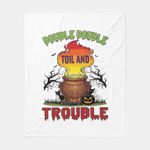 Dubbele Moeite Problemen Ketel Halloween Zwarte Ka Fleece Deken