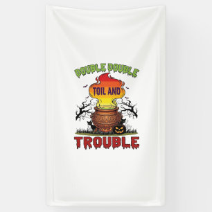 Dubbele Moeite Problemen Ketel Halloween Zwarte Ka Spandoek