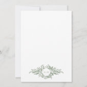 Dubbele Monogram Sage Groene Botanische lijst brui Kaart (Achterkant)