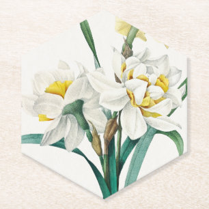 Dubbele narcis, Pierre-Joseph Redouté, 1827 Kartonnen Onderzetters
