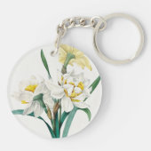 Dubbele narcis, Pierre-Joseph Redouté, 1827 Sleutelhanger (Achterkant)