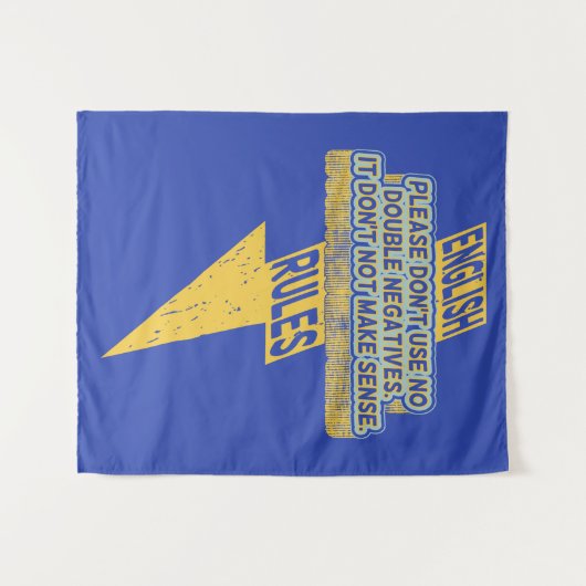 Dubbele negatieve Engelse taalvaardigheid Wandkleed (Voorkant (horizontaal))