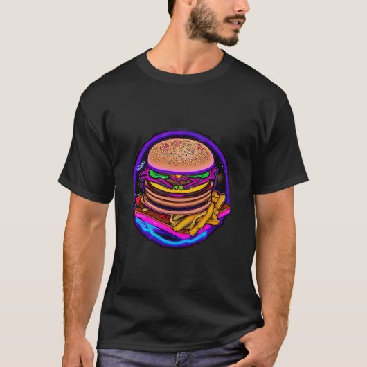 Dubbele neon cheeseburger t-shirt (Voorkant)