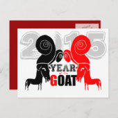 Dubbele Odd Goat Chinees Jaar Zodiac Custom PostC Feestdagenkaart (Voorkant / Achterkant)