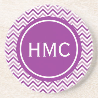 Dubbele Paarse Chevron Monogram Zandsteen Onderzetter