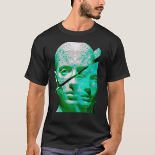 Dubbele Perceptie Getextureerde Portret Kunst-Abst T-shirt