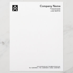 Dubbele pijl - zwart custom briefhoofd