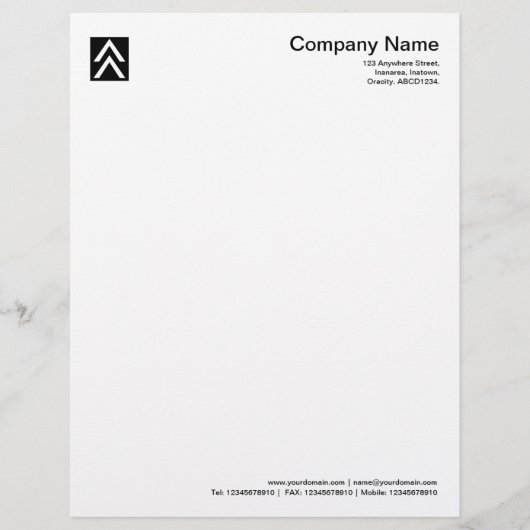 Dubbele pijl - zwart custom briefhoofd (Voorkant)