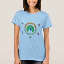 Dubbele Print Diwali T - shirts - Diyas & Peacock 