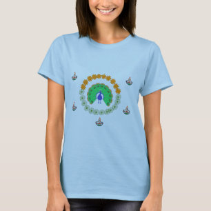 Dubbele Print Diwali T - shirts - Diyas & Peacock