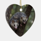 Dubbele problemen in het bladerdak: Twin Possums Keramisch Ornament (Rechts)