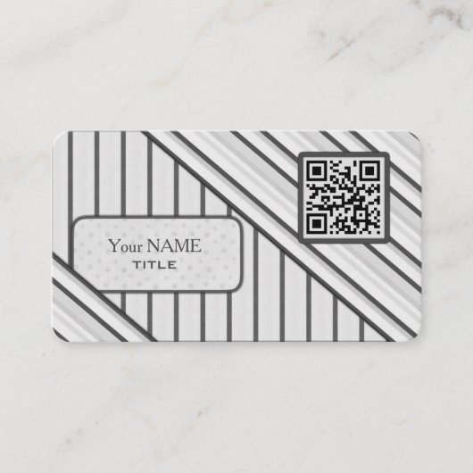 Dubbele QR-code Retro grijs Visitekaartje (Voorkant)