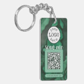 Dubbele QR Code voor Bedrijfs Groene Malachietstee Sleutelhanger (Voorkant Links)