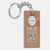 Dubbele QR-code voor Business Cherry Wood Sleutelhanger (Voorkant Links)