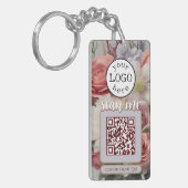Dubbele QR-code voor Business Cut Flowers Sleutelhanger (Voorkant Links)