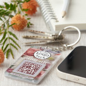 Dubbele QR-code voor Business Cut Flowers Sleutelhanger (Voorkant Rechts)