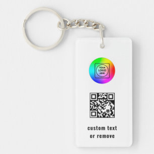 Dubbele QR-code Zakelijk Logo Promo Sleutelhangers