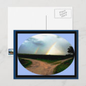 DUBBELE RAINBOW OP HET BRIEFKAART VAN DE KROSSROAD (Voorkant / Achterkant)
