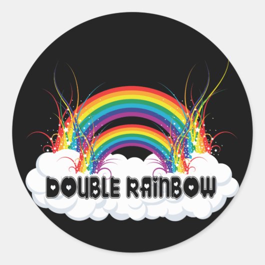 DUBBELE RAINBOW RONDE STICKER (Voorkant)
