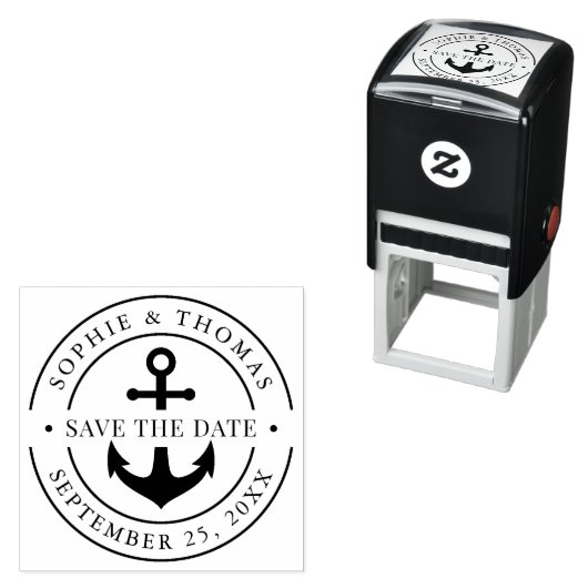 Dubbele randanker opslaan Datum Zelfinktende Stempel (In situ)